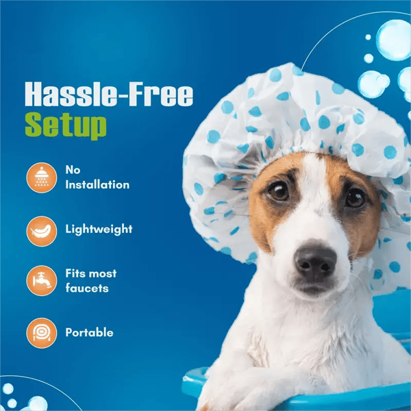 🚿 No-Tool Slip-On Tub Sprayer for Pet & Baby Bathing | 5 Ft Hose with 10 Strap